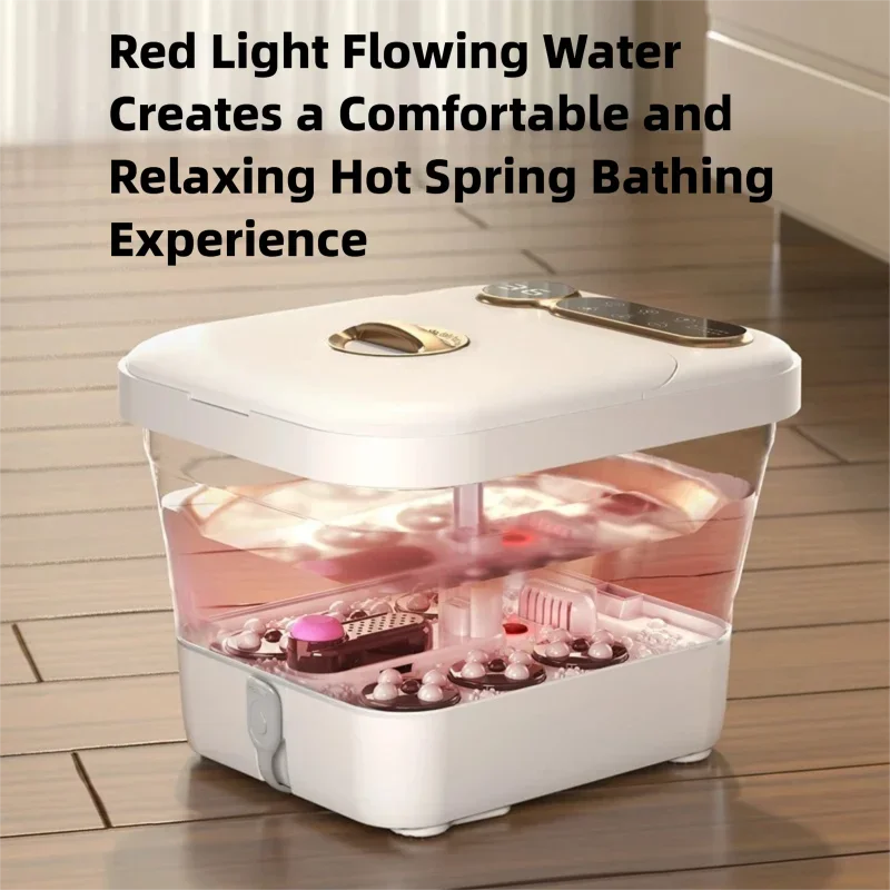 Automatic Foot Spa Bath Massager with Screen Touch Controller Warm Heated Electric Roller for Feet Washing Fatigue Relief Gift