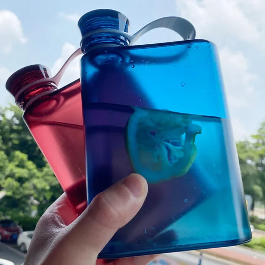 500ML Square Water Bottle Portable A5 Flat Style Water Cup With Handle Outdoor Sports Drinks Kettle Notebook Bottle Drinkware