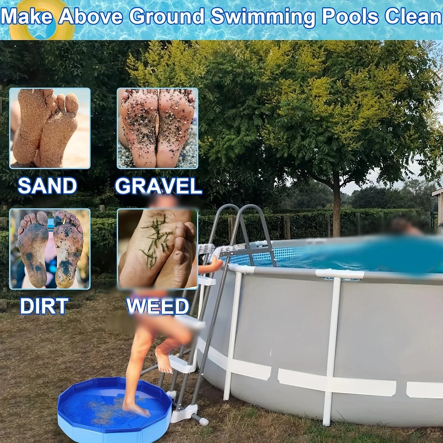 Inflatable Pool Foot Bath Basin, Swimming Pool Clean Feet, Foot Soaking Bath Basin for Pool Entry Ladder, Home Spa Treatment