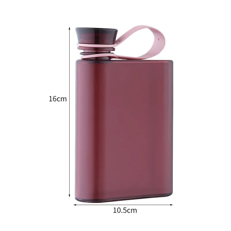 500ML Square Water Bottle Portable A5 Flat Style Water Cup With Handle Outdoor Sports Drinks Kettle Notebook Bottle Drinkware
