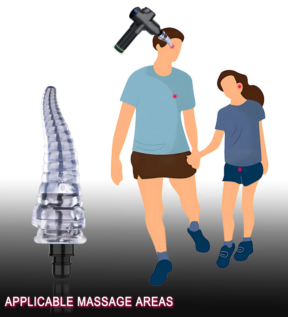 Massage Gun Variable Frequency Dual mode 4x Strike Massager head Massager Body Neck Back Leg Fitness Tool 5 Levels Fascial gun