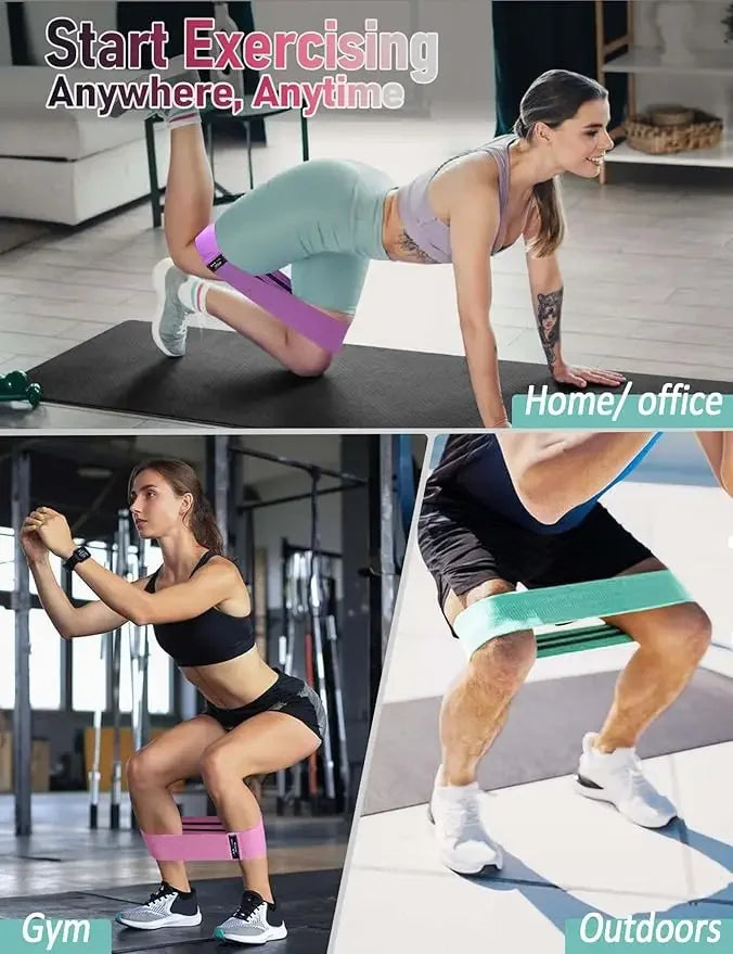 Resistance Bands for Working Out, Fabric Exercise Bands for Legs and Butt, Workout Bands for Women and Men for Yoga Starter Set