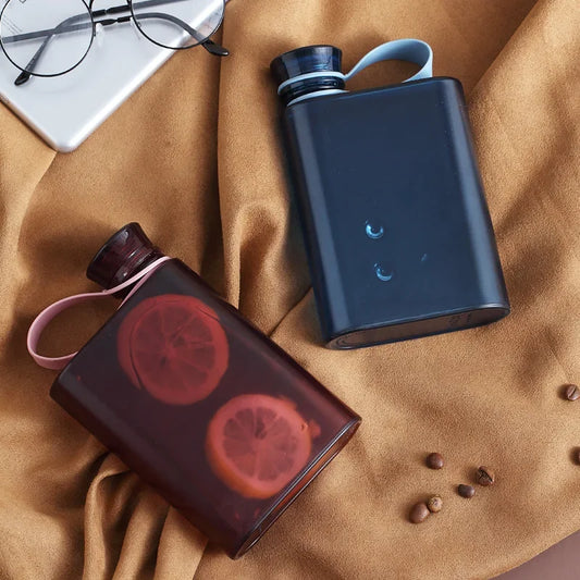 500ML Square Water Bottle Portable A5 Flat Style Water Cup With Handle Outdoor Sports Drinks Kettle Notebook Bottle Drinkware